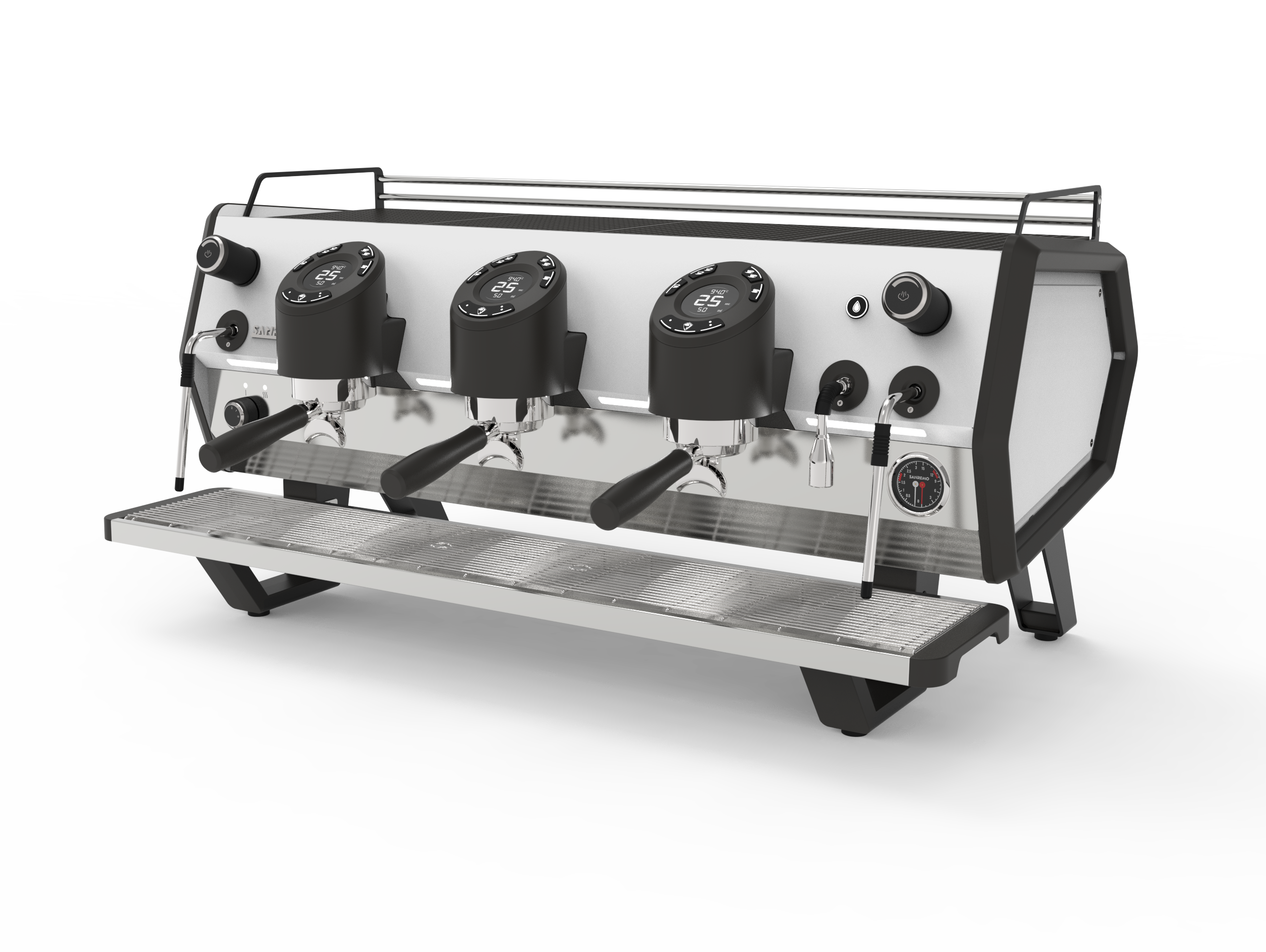 Sanremo D8 Pro 3 Group Commercial Espresso Machine - Black & White